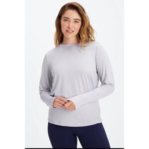 1039 Fabletics Blake Long Sleeve Tee 3X Soft Grey Heather NWT MSRP $64.95